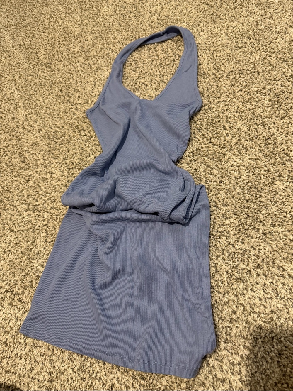 Sleeveless Scoop Neck Blue Women’s Dress